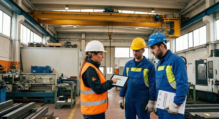 Operai sotto un carroponte e le nuove regole dell'accordo stato regioni